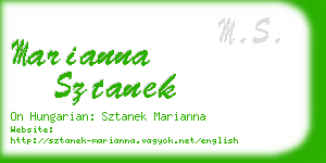 marianna sztanek business card